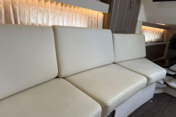 Full view of the bow and foredeck lounge.