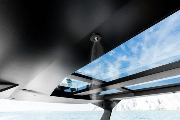 Navigation lights on the T-top.