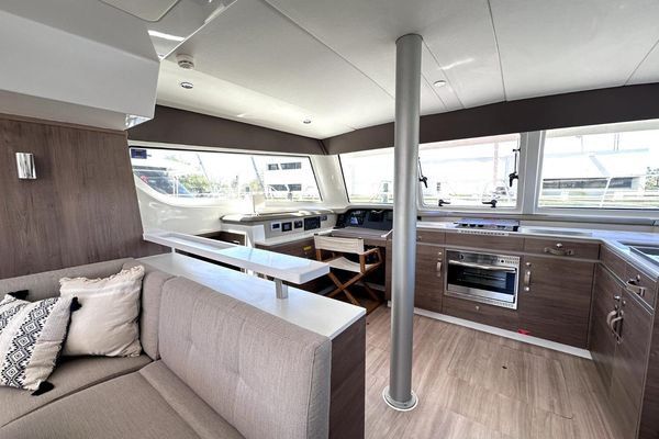 View of the salon from the galley area.