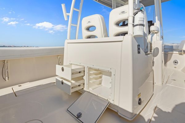 Portside view of the console and dive door.