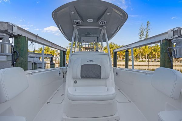 Spacious cockpit with aft fold-away seating.