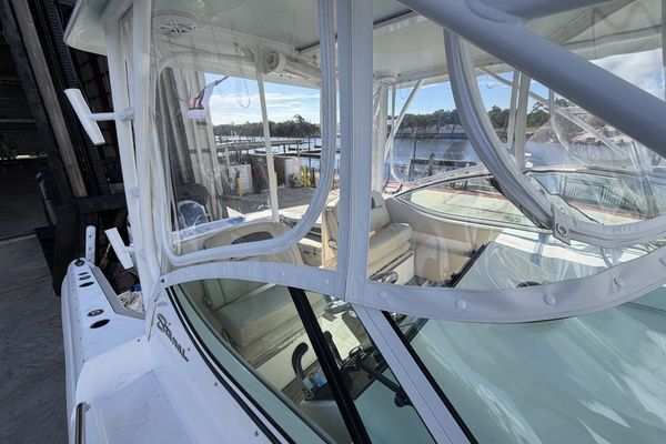 Helm console with Garmin display and digital engine controls
