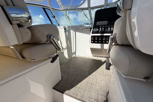 Stern view showcasing the powerful twin outboards