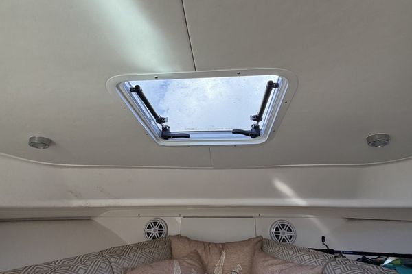 Bow area with anchor windlass and stainless steel rail