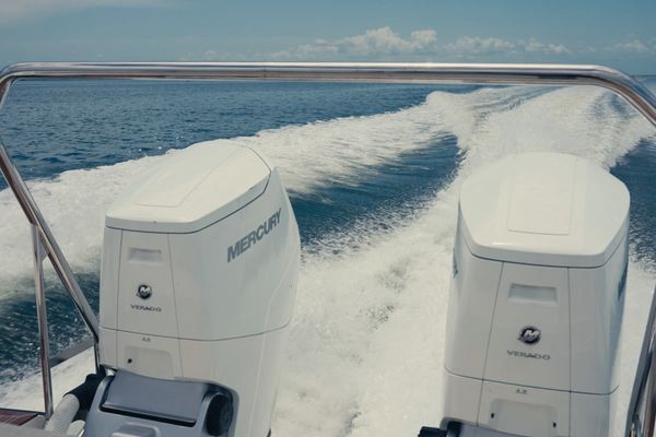 Bow area with comfortable sun pads and seating.
