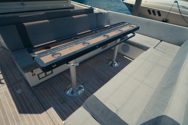 Twin Mercury Verado V12 600 HP outboards.