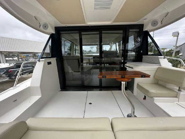 Bow view with ample deck space and bow rails.