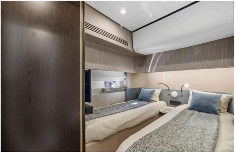 Forward VIP cabin with large double bed and under-bed storage